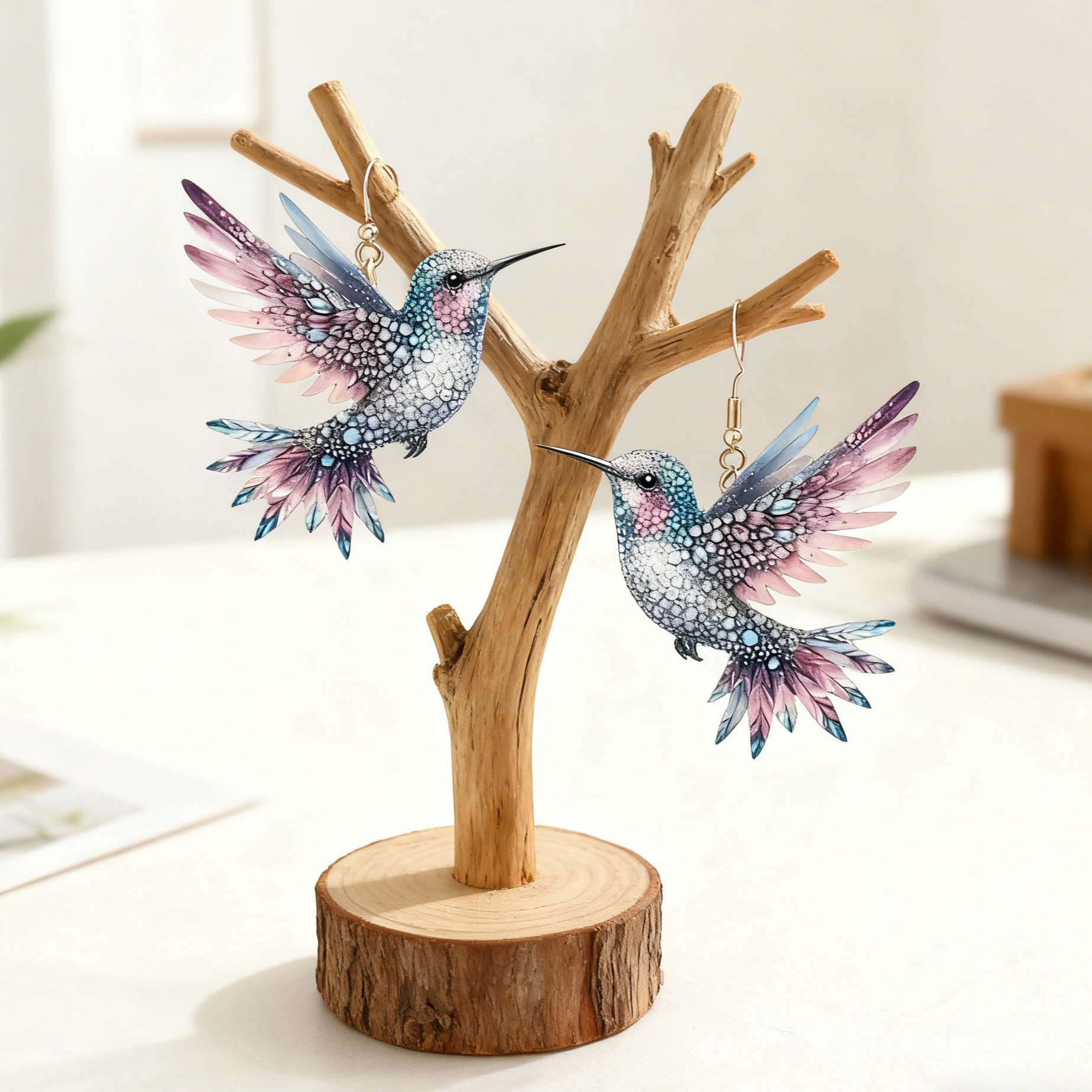 🕊️🌸 Celestial Hummingbird Earrings