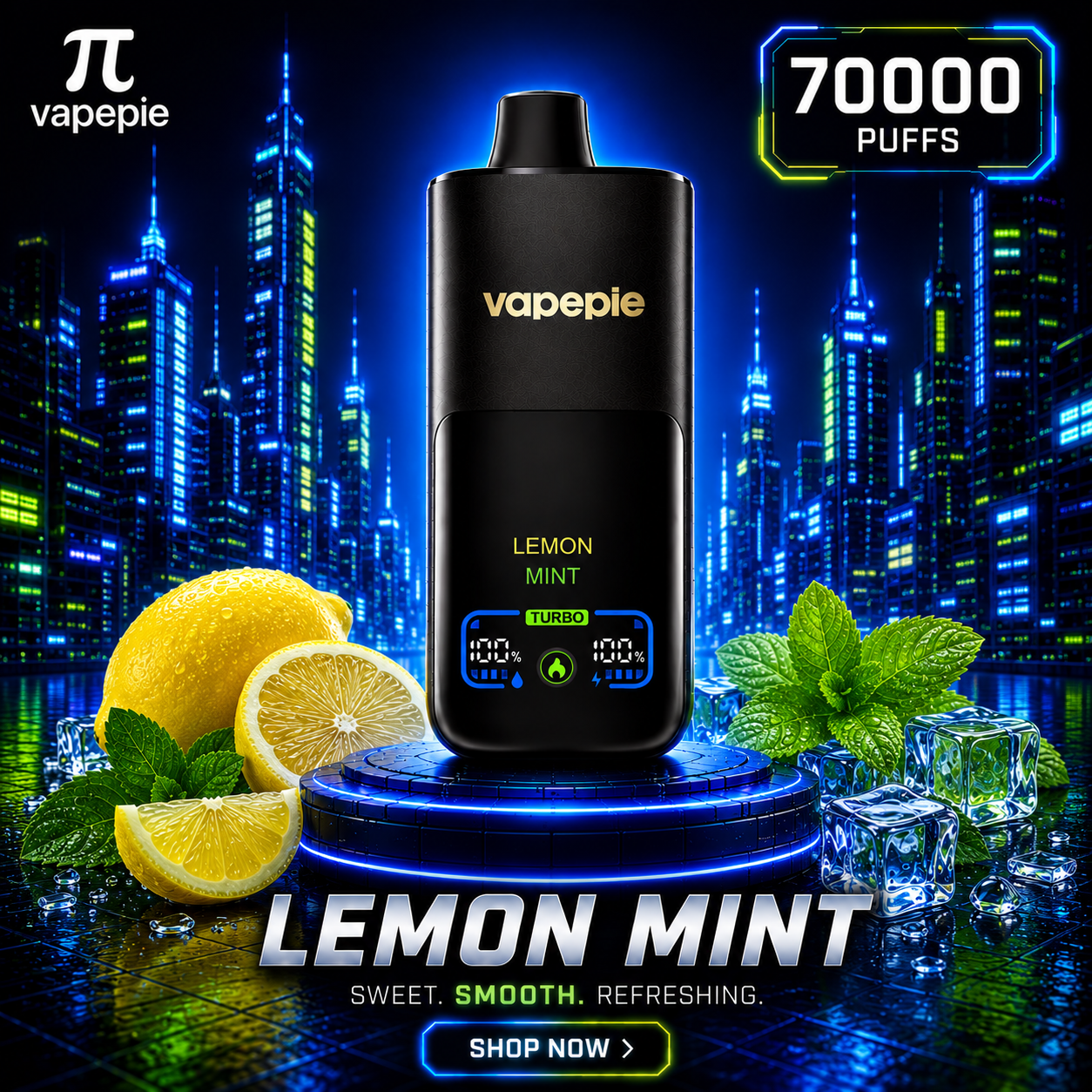 Lemon mint |70000 Puffs Rechargeable Disposable Vape