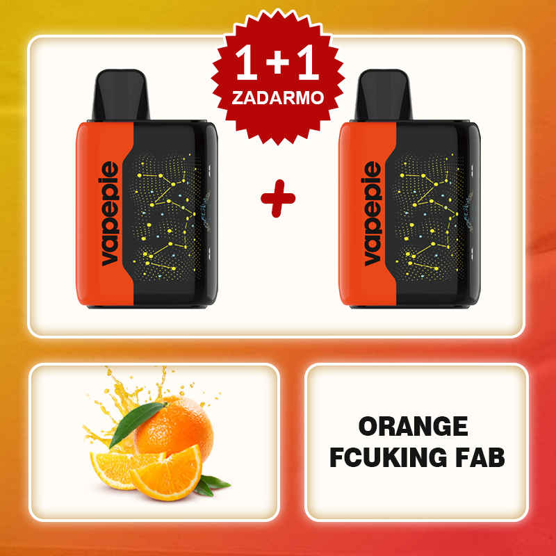 💥Akcia 1+1 ZADARMO!🔥Pomeranč FCUKING FAB & VAPEPIE 25000 PUFFS - Star Sky Curved Screen