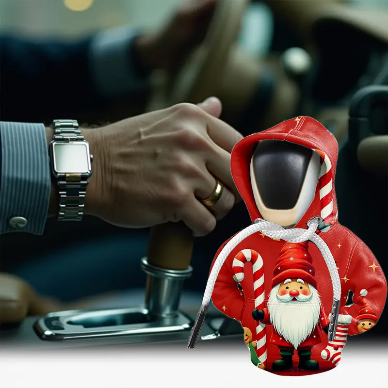 🎅✨ Santa Hoodie Car Gear Shift Knob Cover
