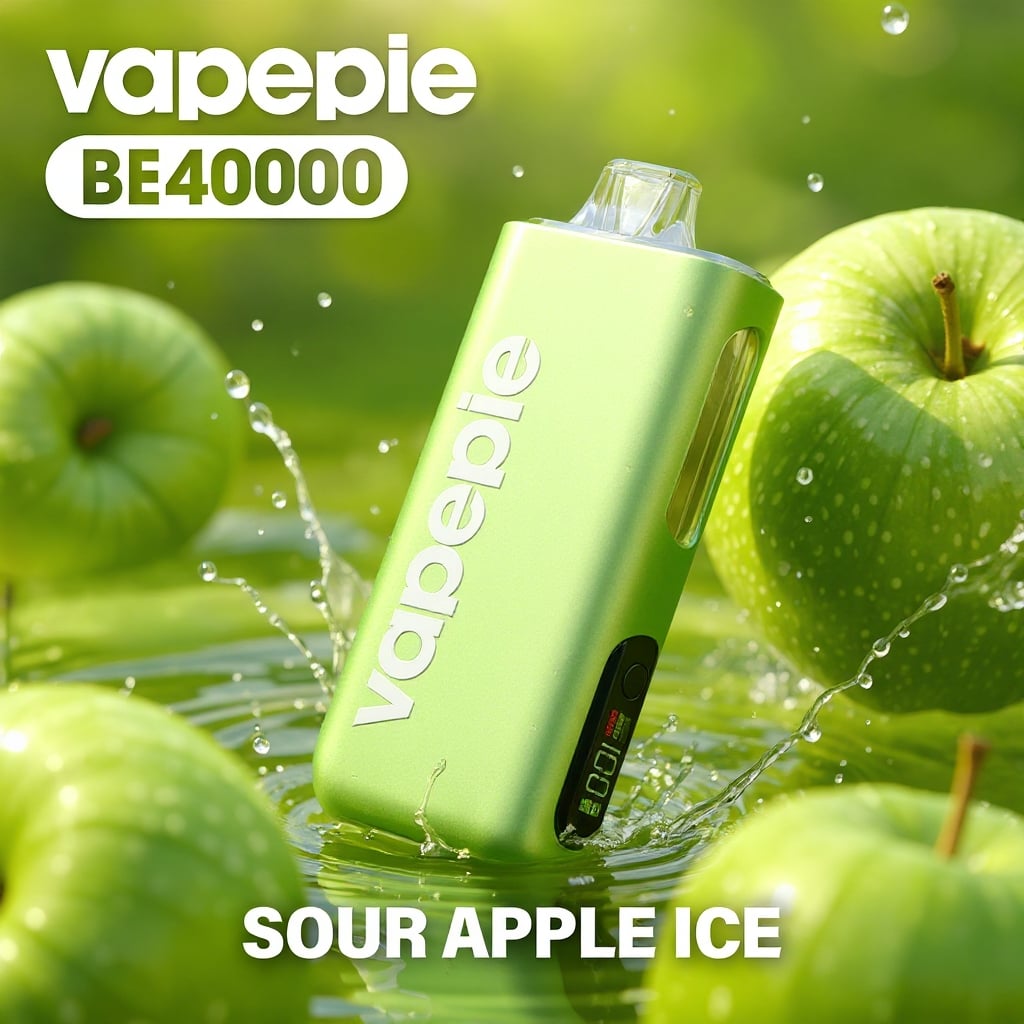 Kwaśne jabłko z lodem & VAPEPIE Max 40000 PUFFS
