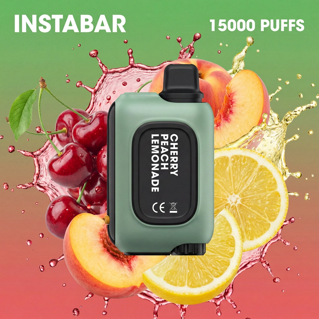INSTABAR IBAR15000 PUFFS -✨ Przepyszny smak limonady wiśniowo-brzoskwińowej