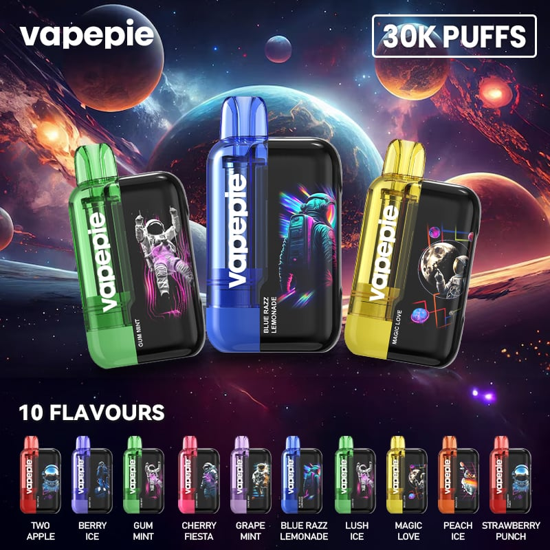 🎉🎉Akcia 1+1 ZADARMO! Vapepie Ultra Phantom 30000 Szívás – Tick Tock Limitált LED Éjfény-Edition