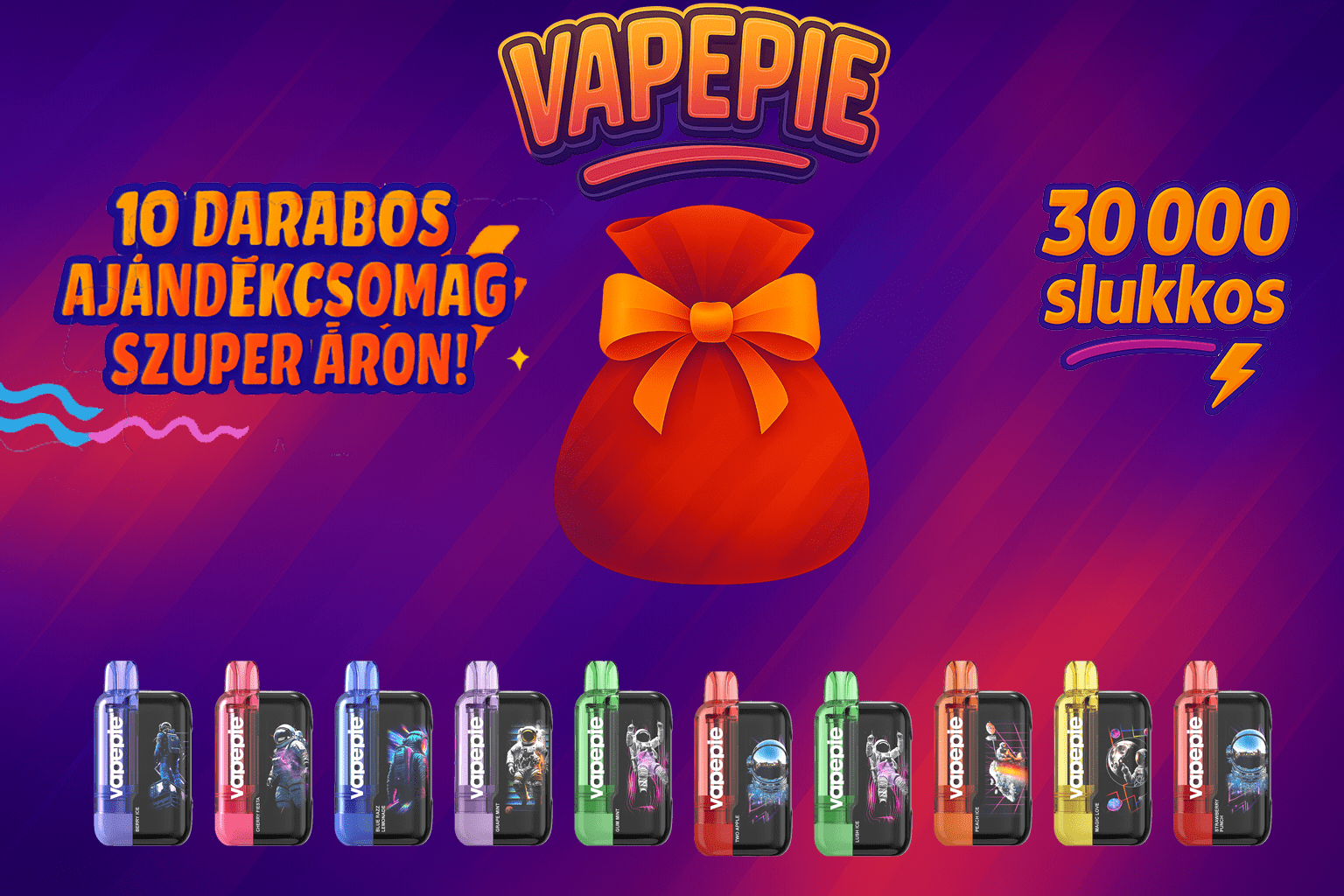 10 ízes szórakoztató doboz-VAPEPIE Ultra Phantom 30000 WAYS x TK