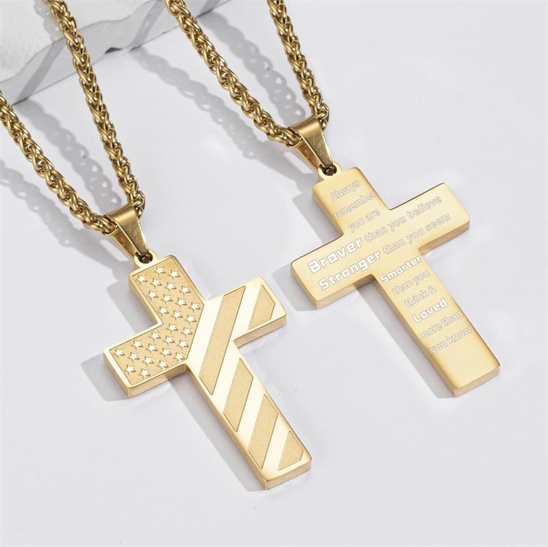 🔥LAST DAY 49% OFF -  50K+ SOLD! Almost Gone-💥Flag Cross Necklace