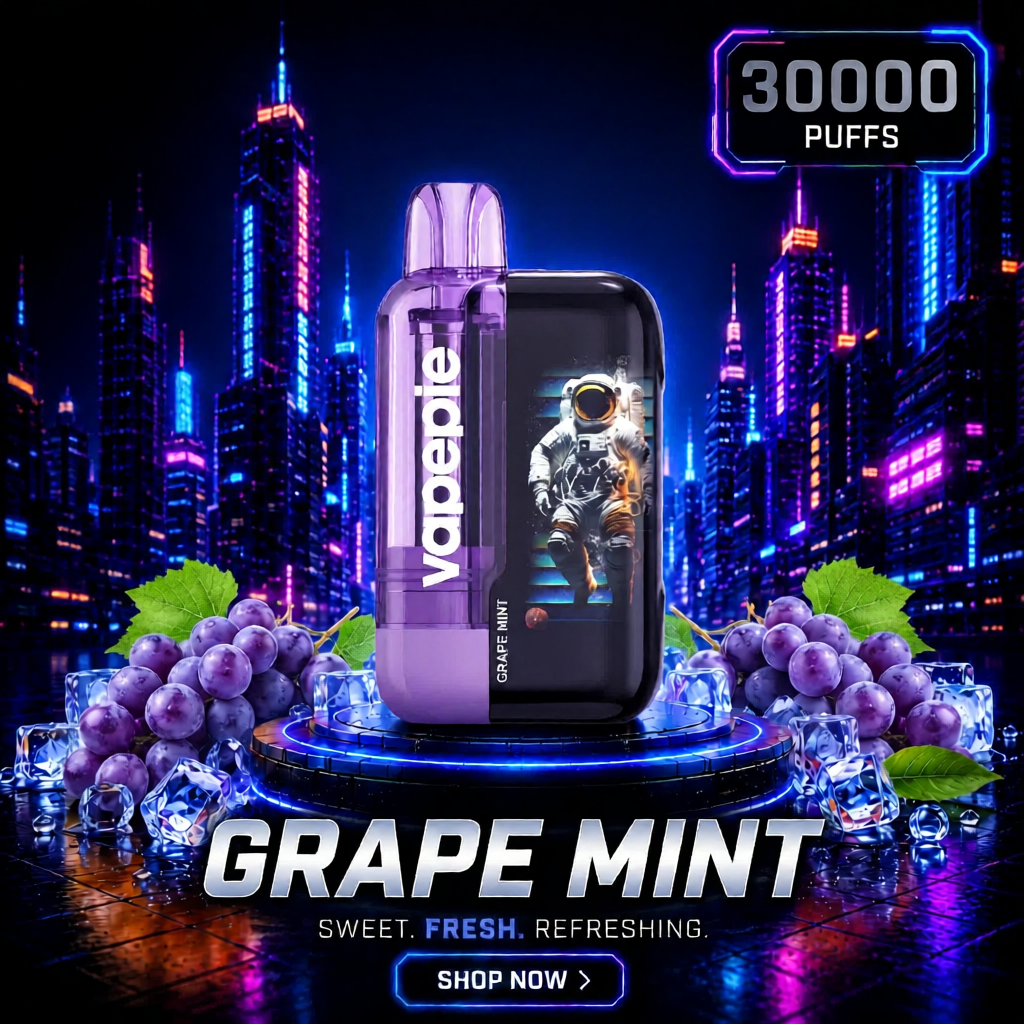 Grape Mint丨30000 Puffs Rechargeable Disposable Vape