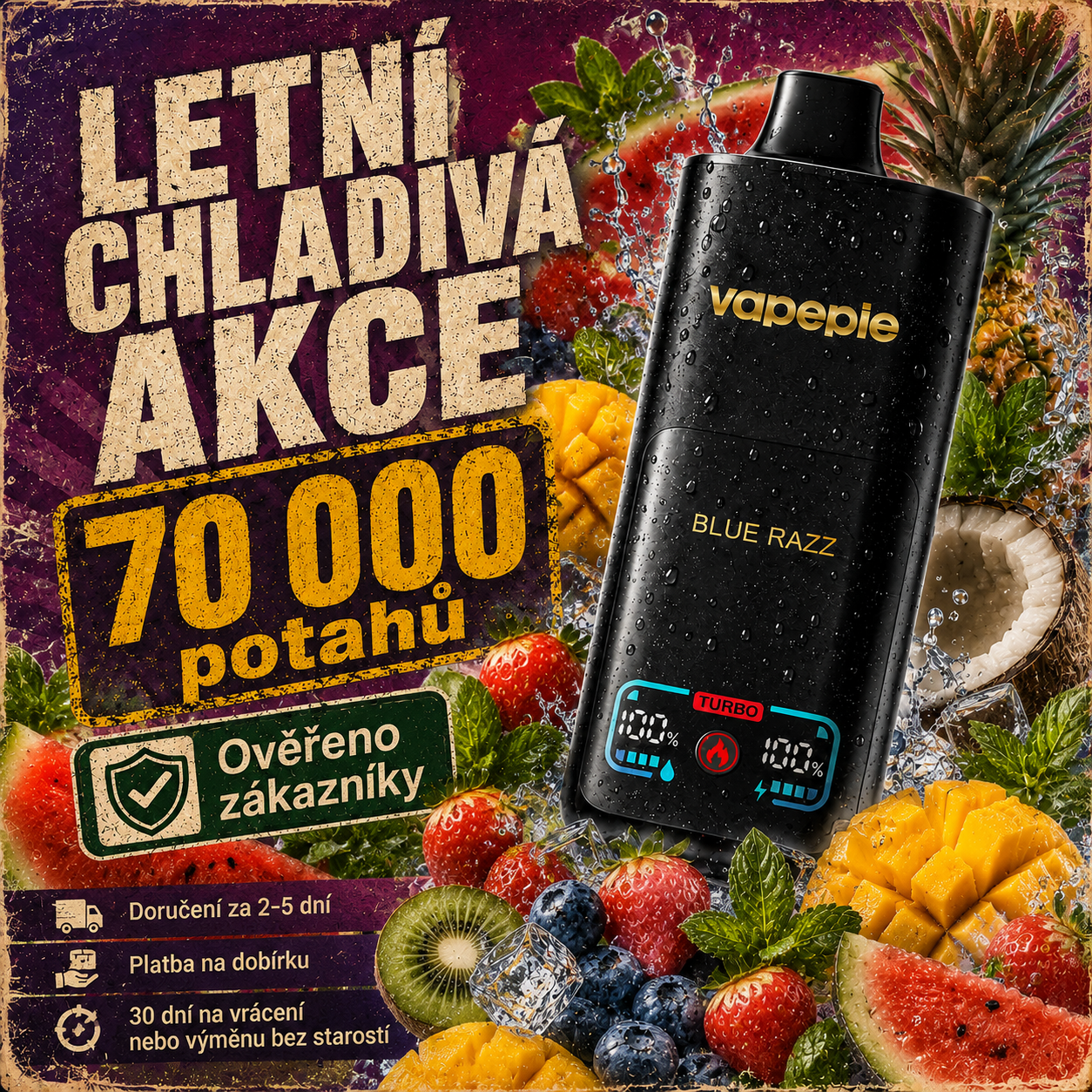 VAPEPIE Mega 70000 Potahů hlavn&iacute; produkt