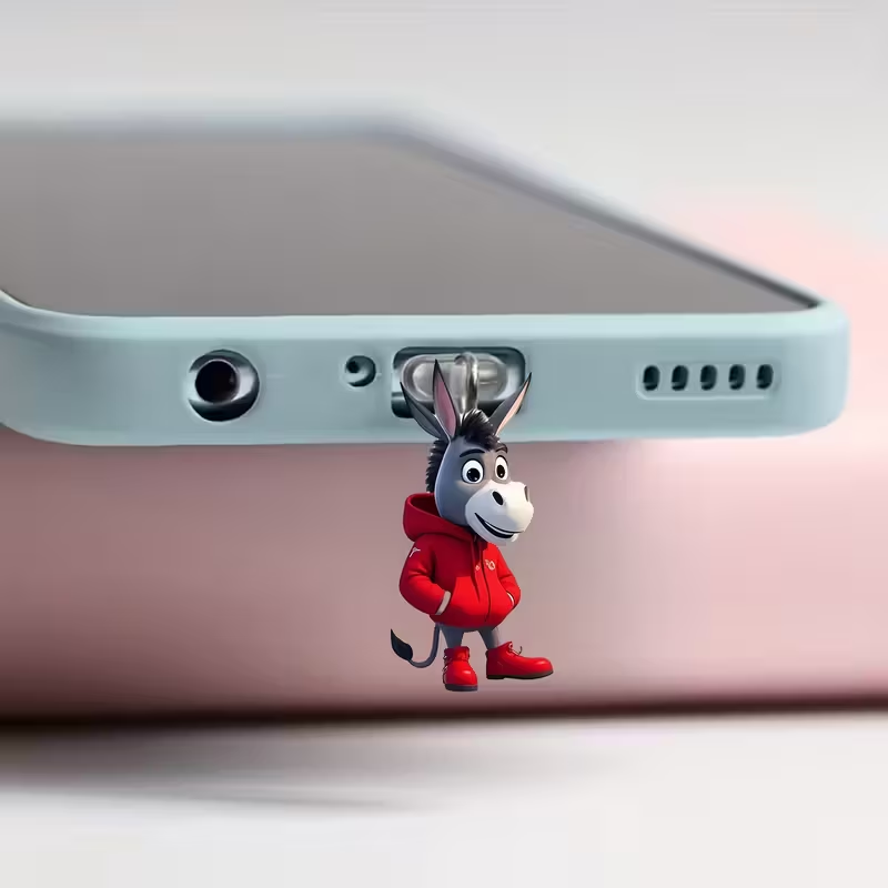 🫏🔥 Cool Donkey Hoodie Phone Dust Plug Charm