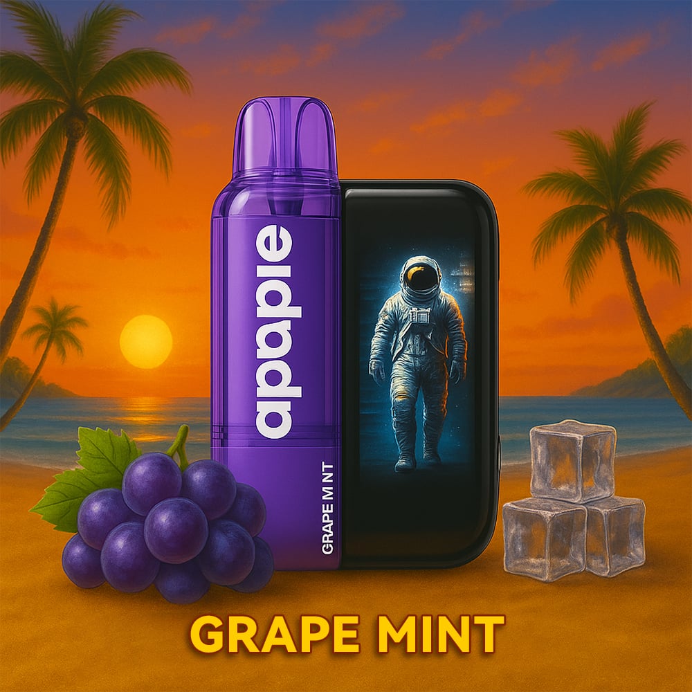 Mentás szőlő🔥Vapepie Ultra Phantom 30000 Szívás - Tick Tock Limitált LED Éjfény-Edition