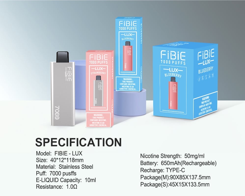 FIBIE 7000 Puffs Disposable Vape | 10 Flavors Collection