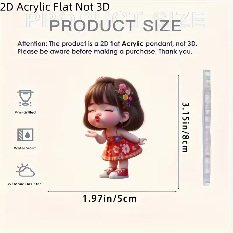 💋🌼 Cute Girl Blowing a Kiss Hanging Ornament