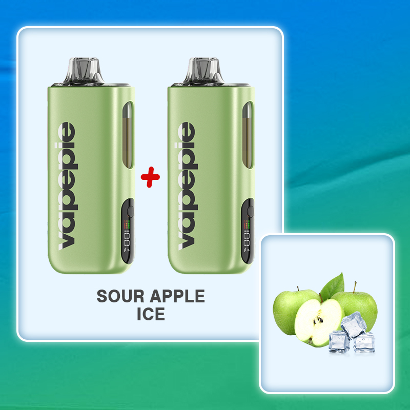 （2-20 szt）Kwaśne jabłko z lodem & VAPEPIE Max 40000 PUFFS Disposable Vape Kit