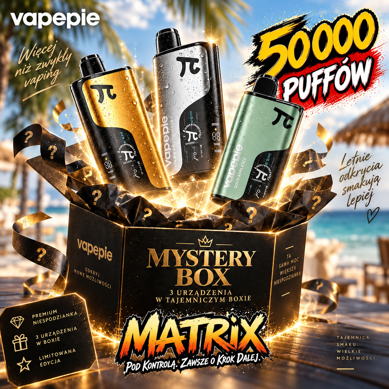 🎁3 szt. Mystery Box – VAPEPIE MATRIX 50000 Puffów