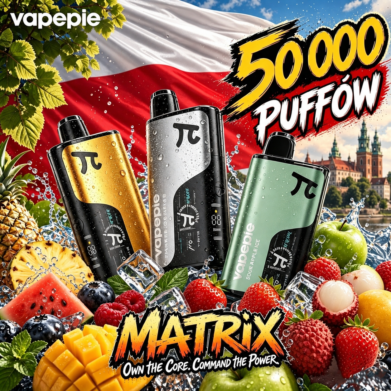⭐⭐⭐⭐⭐VAPEPIE MATRIX 50000 Puffów – Nowość roku, Pełny upgrade
