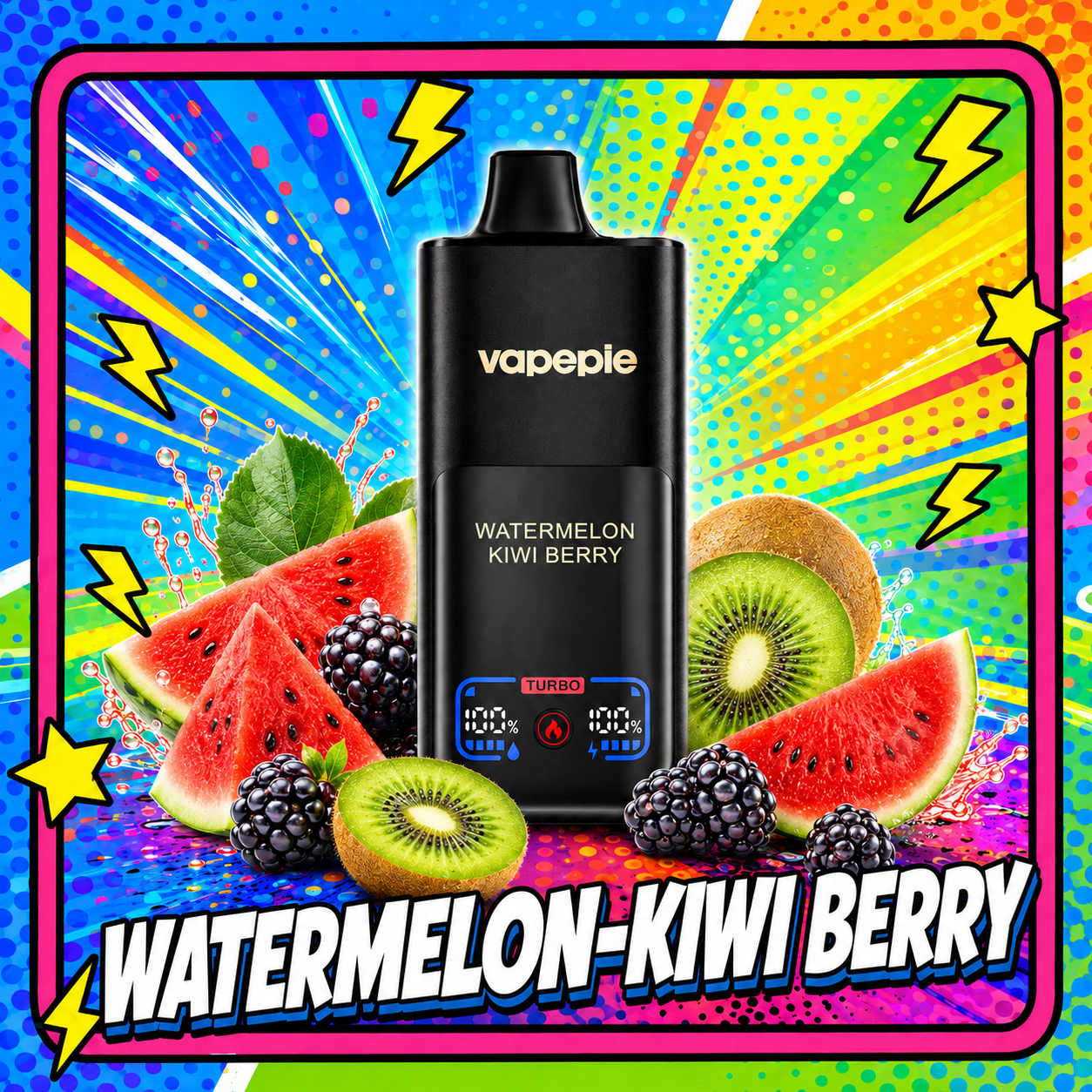 VAPEPIE 70000 PUFFS-Görögdinnye-kivi-bogyós gyümölcs íz