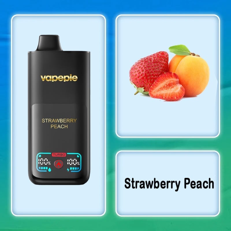 VAPEPIE E-liquid s jahodou a broskyňou na 70 000 ťahov