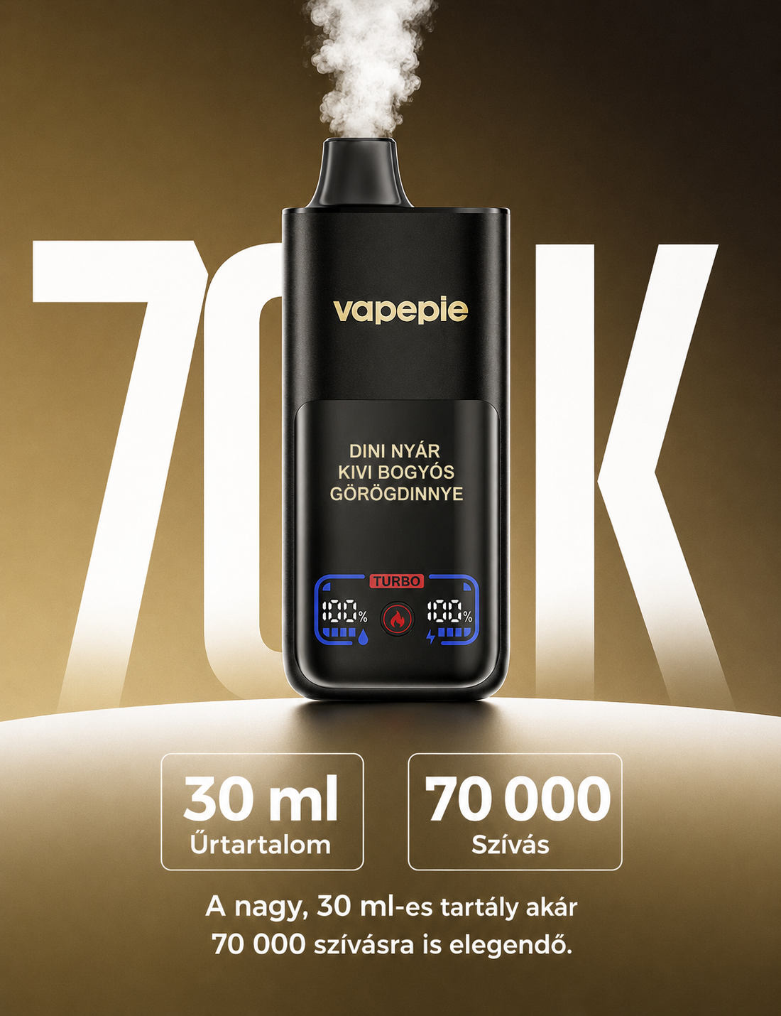 VAPEPIE MEGA w czarno-złotym wykończeniu