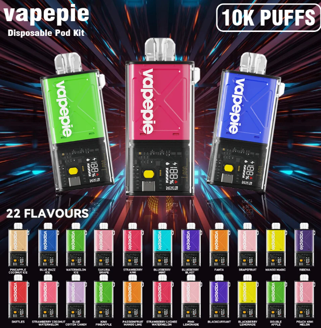 VAPEPIE Disposable Pod 10000 Šluků (8+1 sada) – tvůj nový oblíbenec je tady!