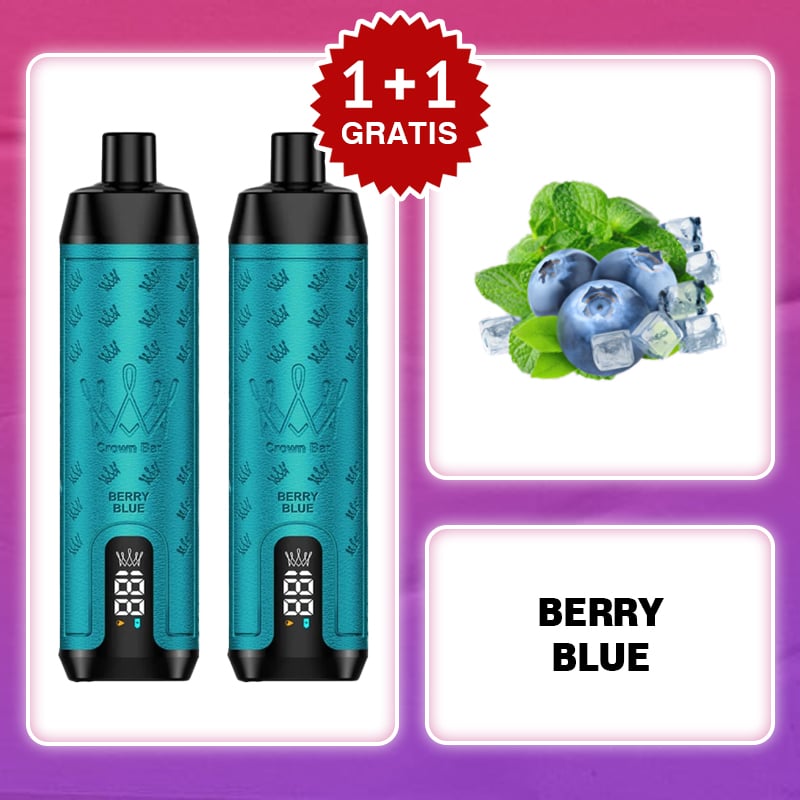 🎉1+1 GRATIS!🎉BERRY BLUE - AlFAKHER 12000 PUFFS Crown Bar