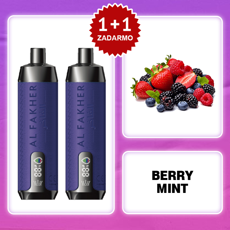 BERRY MINT🔥 AL FAKHER 15000 Puff – S integrovanými efektmi hookah! Zažite skutočný zážitok ako z tradičnej hookah!