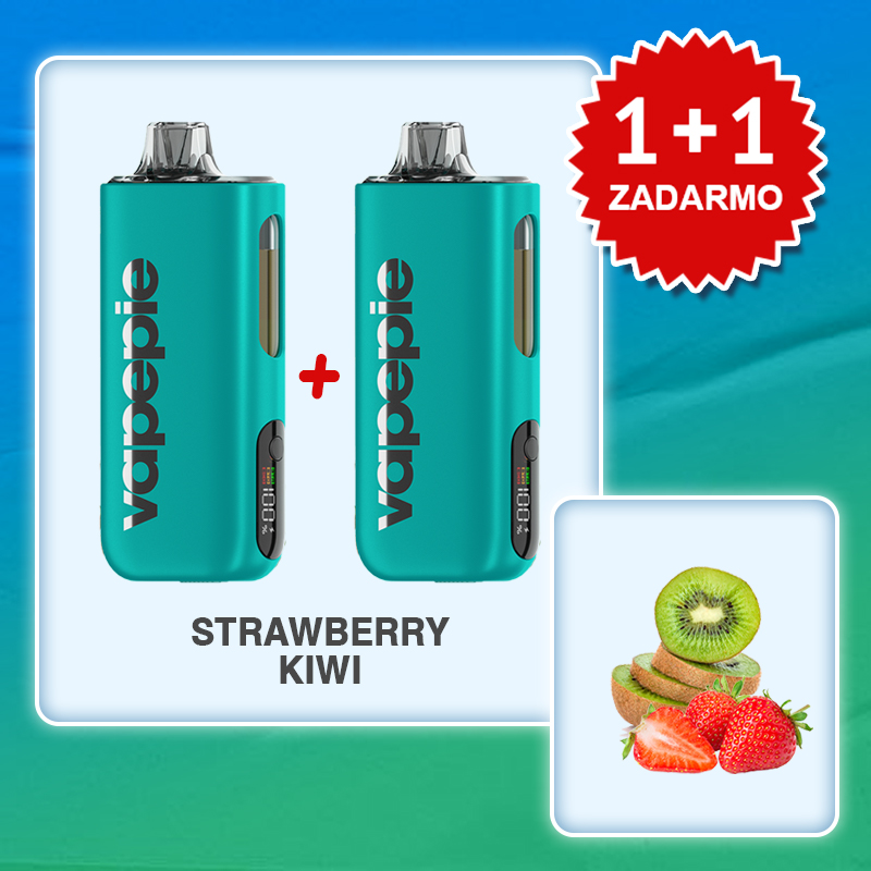 💥Akcia 1+1 ZADARMO!🔥JAHODOVÉ KIWI & VAPEPIE Max 40000 PUFFS