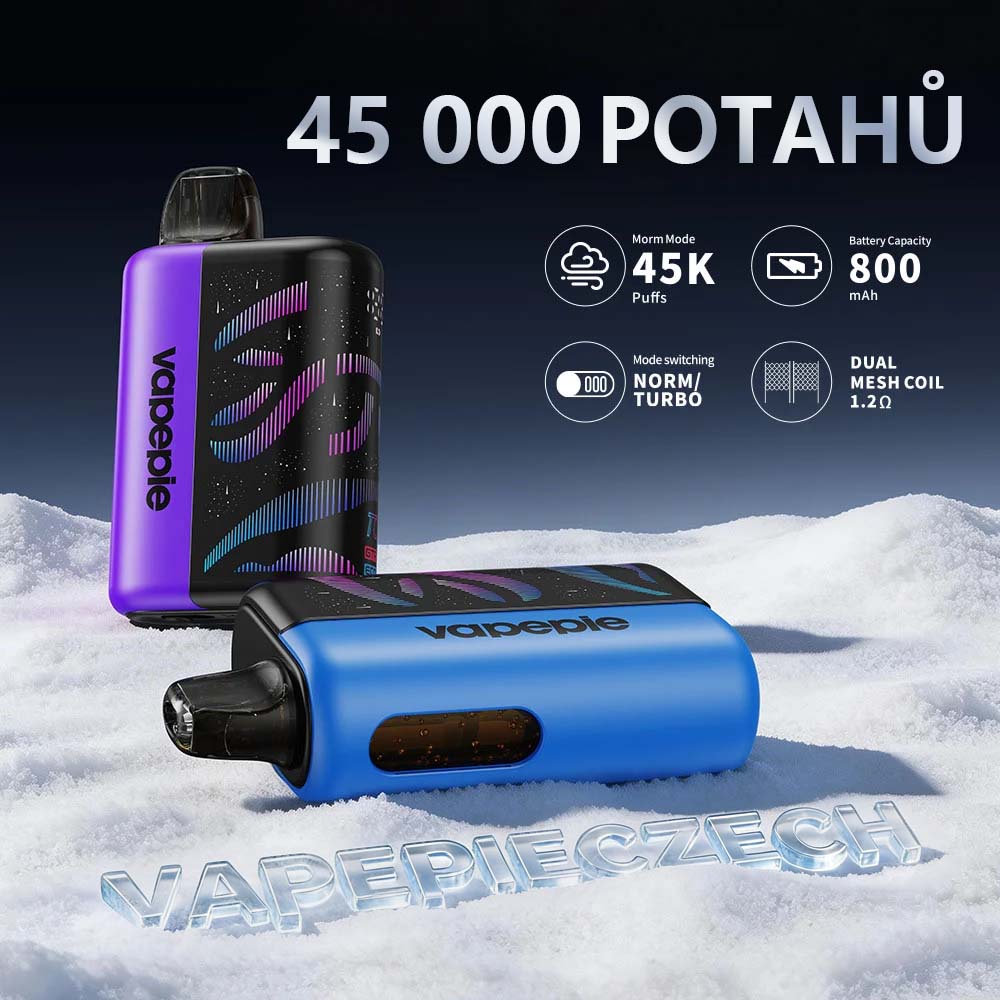 💎Vapepie Galactic Gleam 45000 PUFFS - Nejnovější model LED dýchací světelný displej