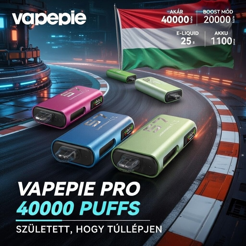 VAPEPIE Max 40000 PRO – Vadonatúj, továbbfejlesztett modell 2026-ra
