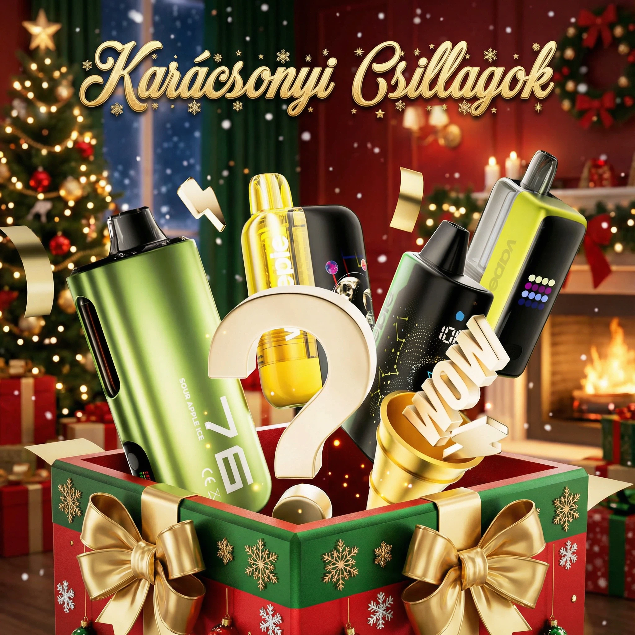 🎄(4 db) Karácsonyi Csillagok – VAPEPIE Ajándékcsomag!🎄