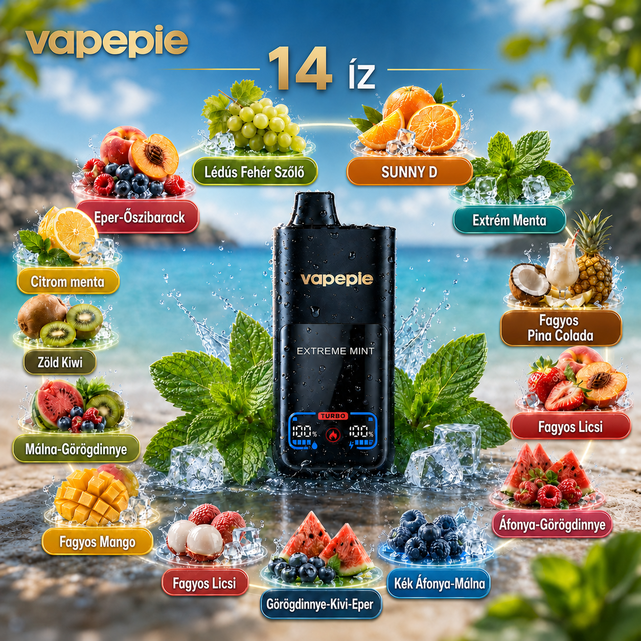 VAPEPIE Mega 70 000 Slukk – Óriási gőzfelhők és hosszan tartó élmény