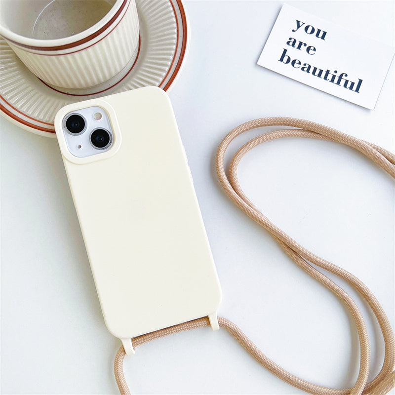 Solid Silicone Lanyard Case for iPhone