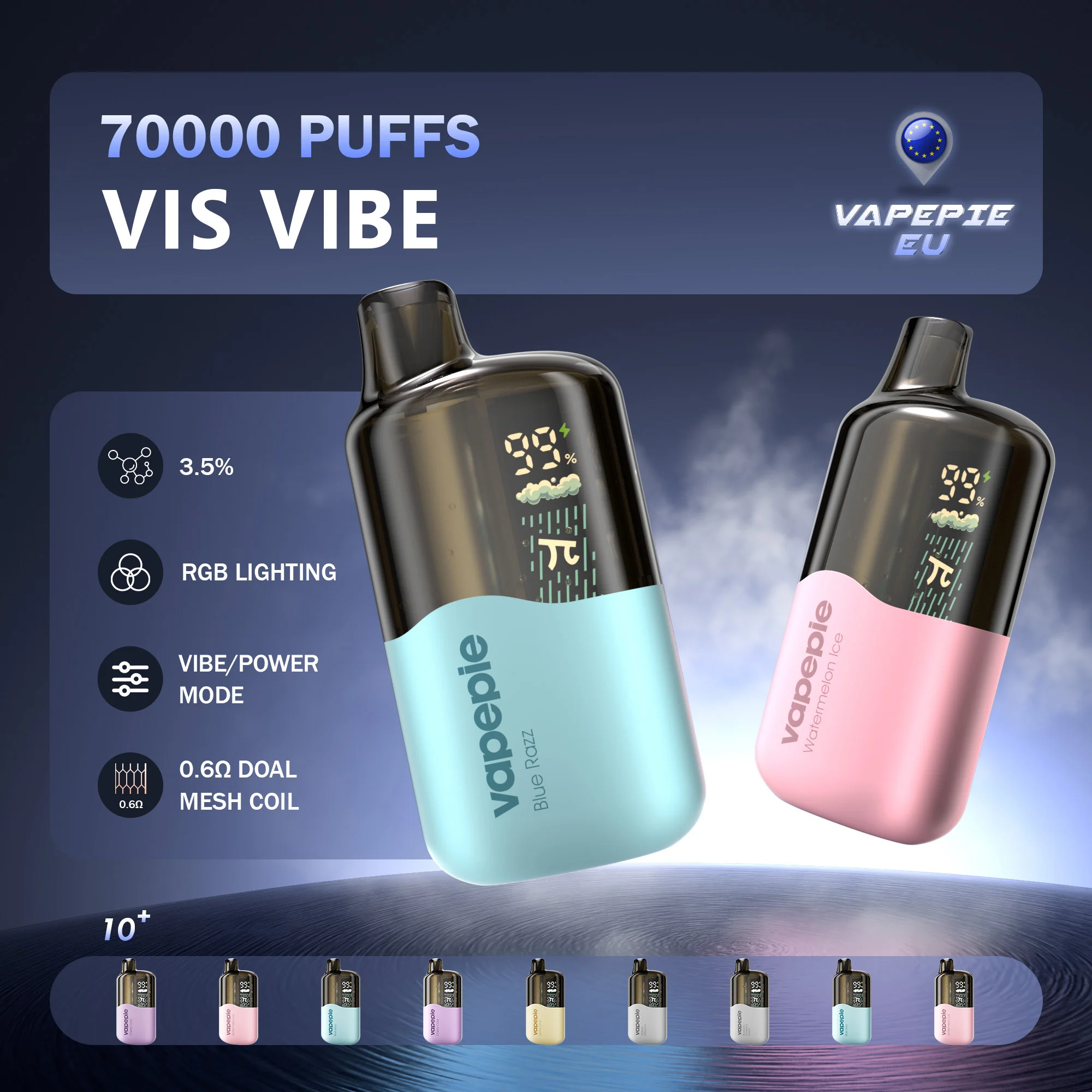 🏷️ Vapepie 70000 Vis Vibe – 70 000 bouffées