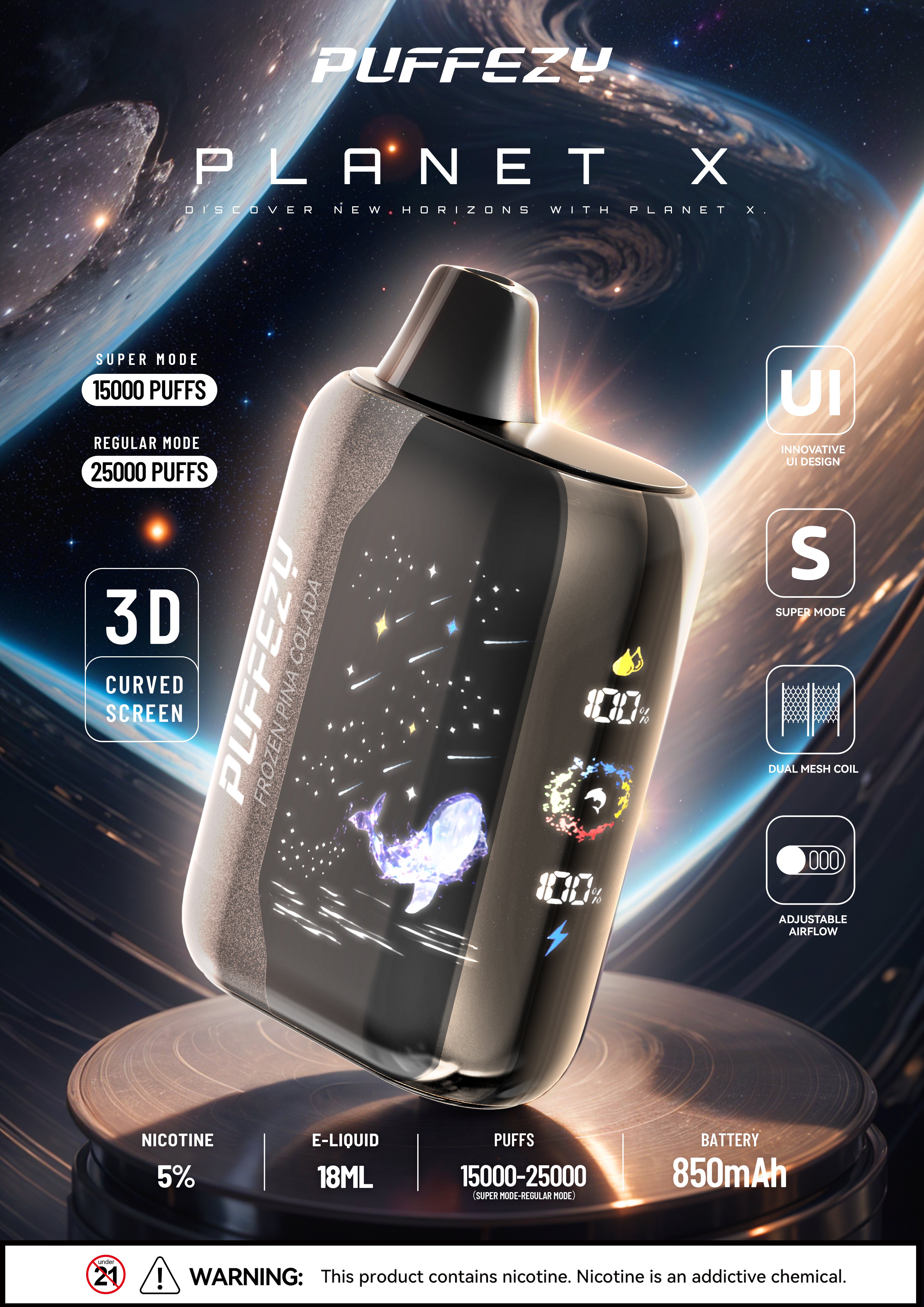 PUFFEZY planet X 25000 PUFFS