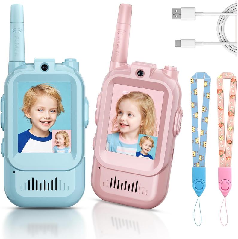 Handheld 2 Pack RechargeableVideo Intercom Kids Walkies Talkies