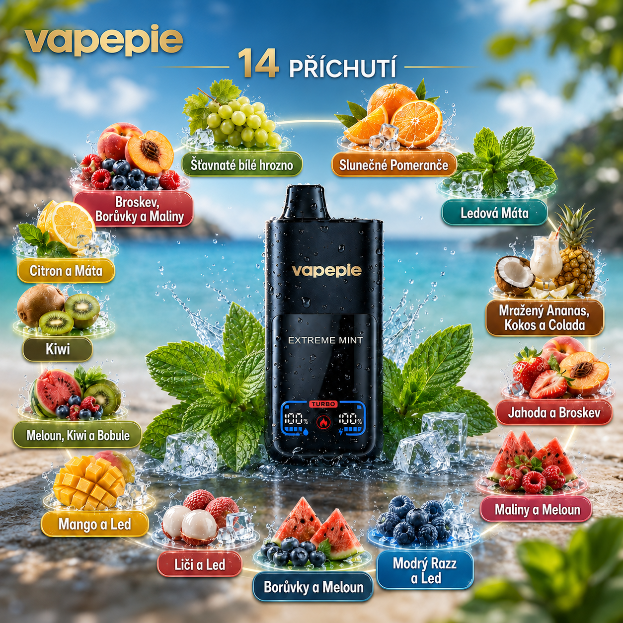 VAPEPIE Mega 70000 Potahů – Obří oblaka a dlouhotrvající výkon