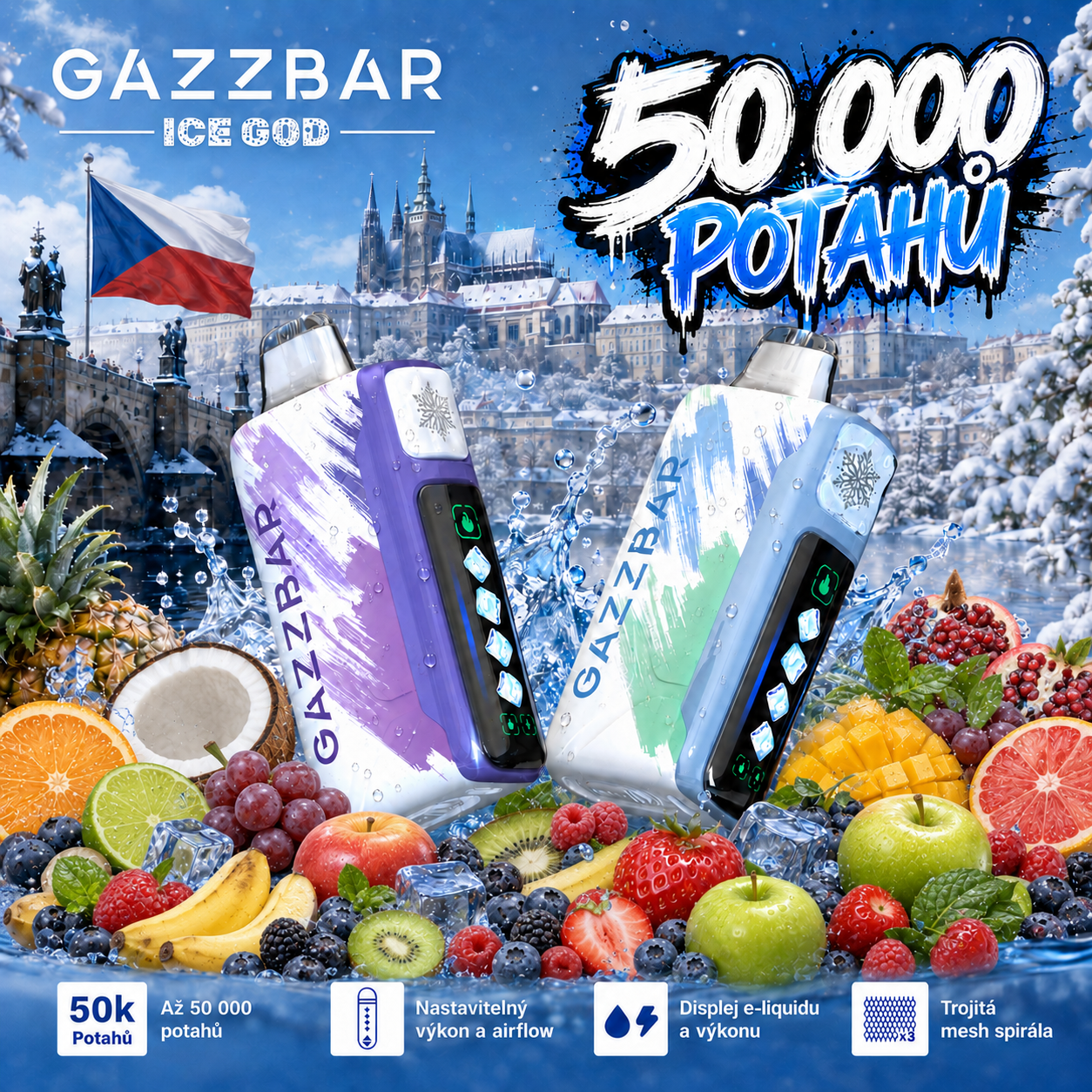 Miami máta – GAZZBAR ICE GOD 50 000 potahů
