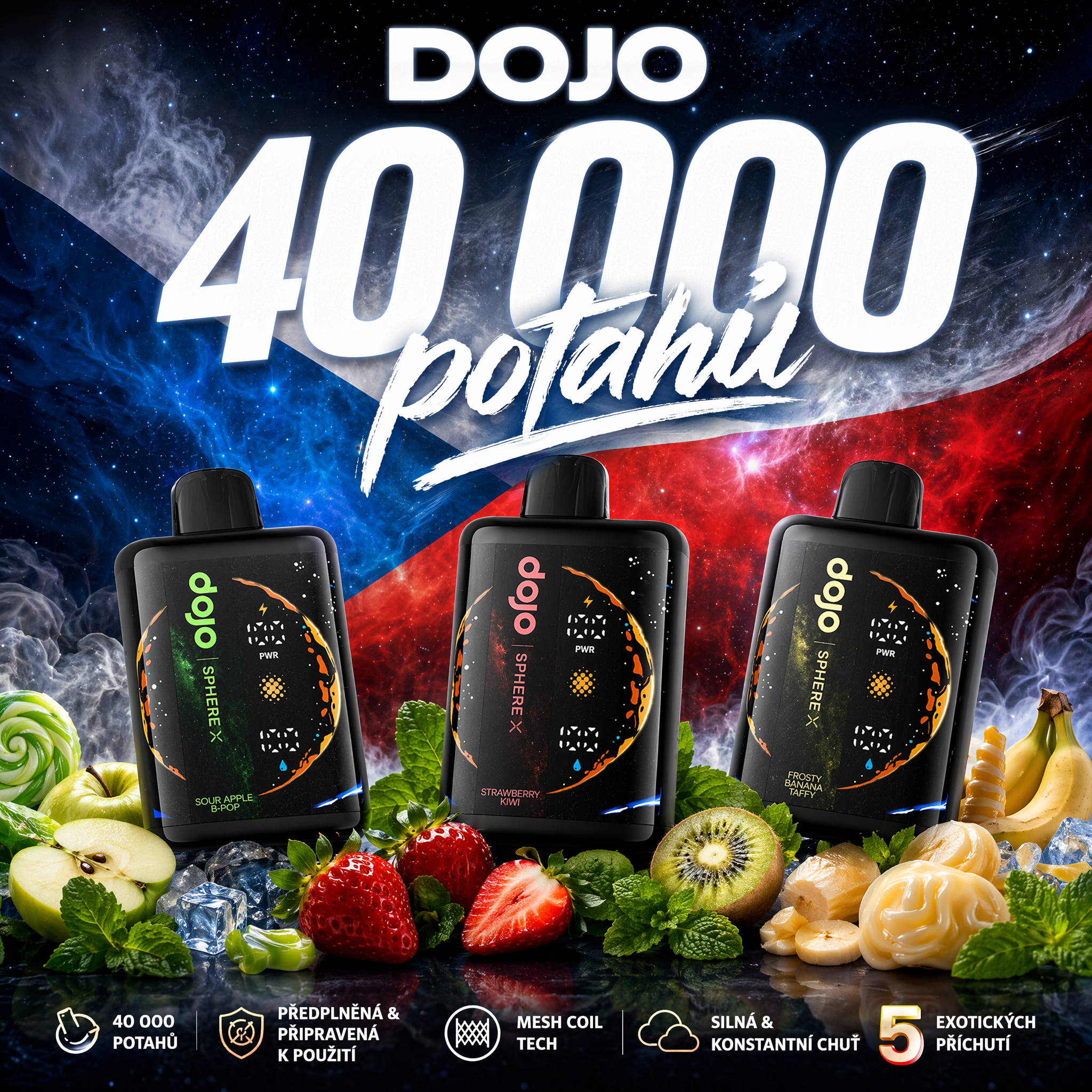 Dojo Sphere X 40000 potahů, vysoký výkon, limitovaná edice Vape – Speciální edice