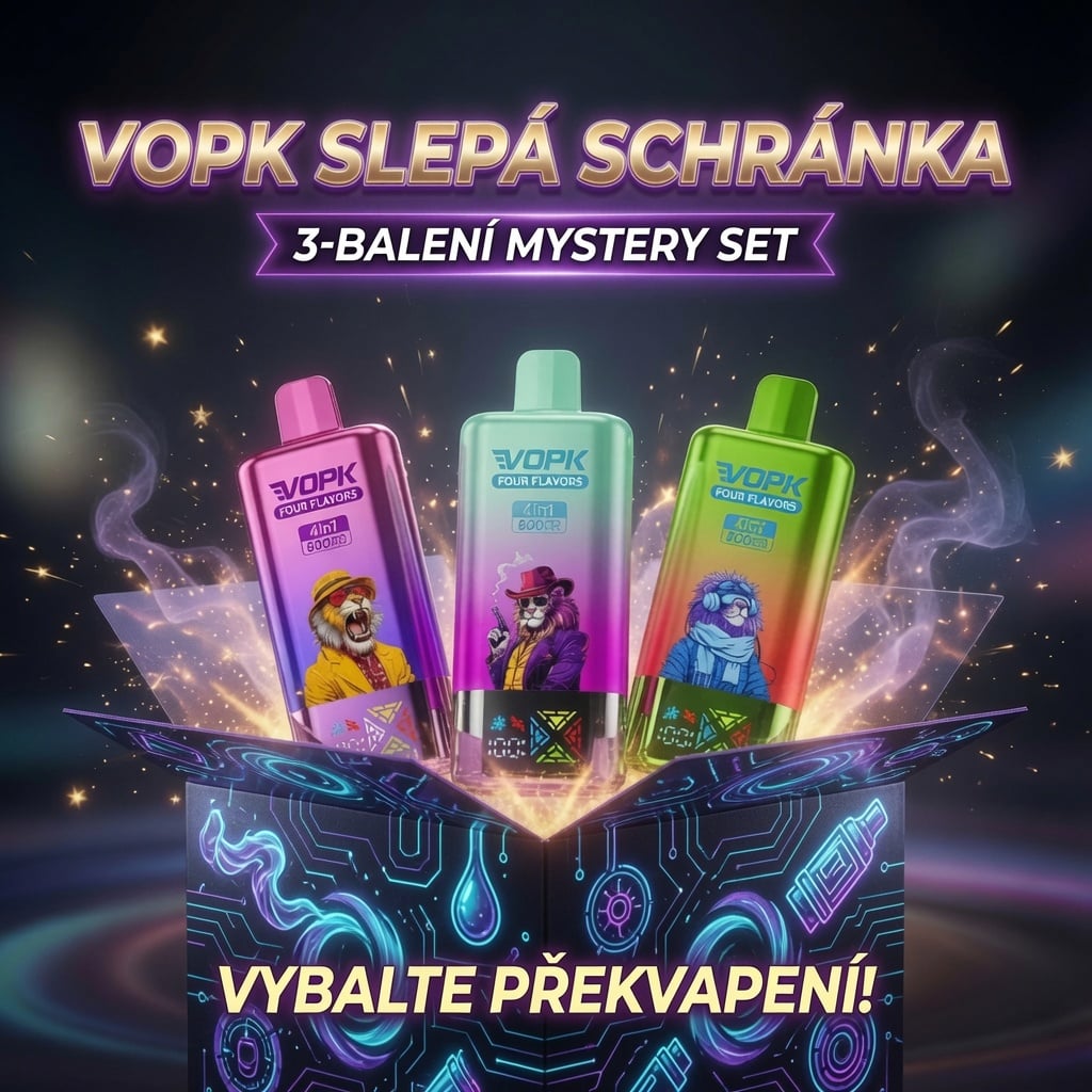 3 ks🎁Mystery Box🎁 | VOPK 80 000 potahů – 4 příchutě v jednom zařízení
