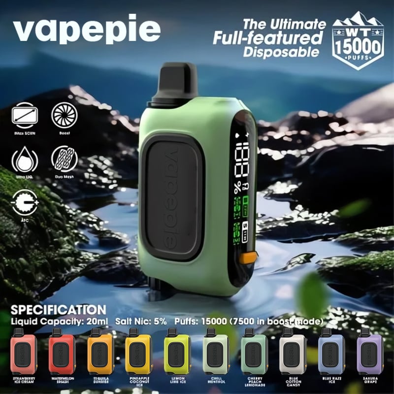 💥Akcia 1+1 ZADARMO!🔥Blue Razz Ice & Vapepie RO 15000 PUFFS