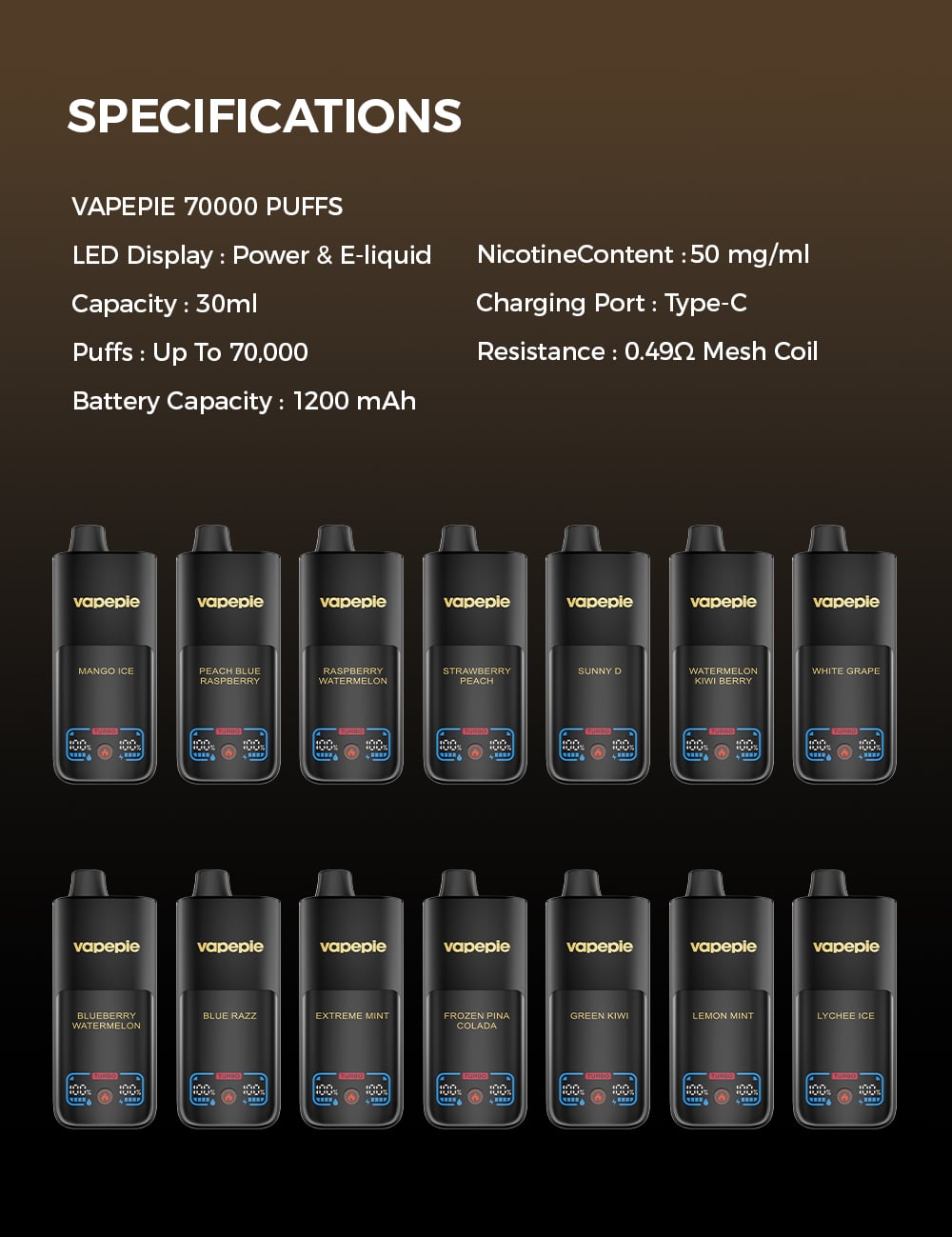 VAPEPIE Mega 70000 &ndash; produktov&yacute; pohľad 6