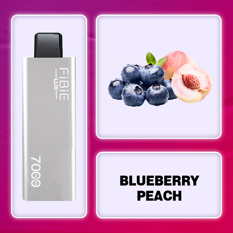 Blueberry-Peach Flavor Disposable Vape | FIBIE 7000 Puffs White