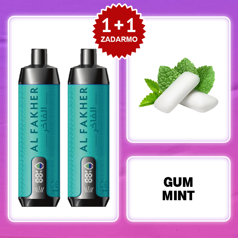 GUM MINT🔥 AL FAKHER 15000 Puff – S integrovanými efektmi hookah! Zažite skutočný zážitok ako z tradičnej hookah!