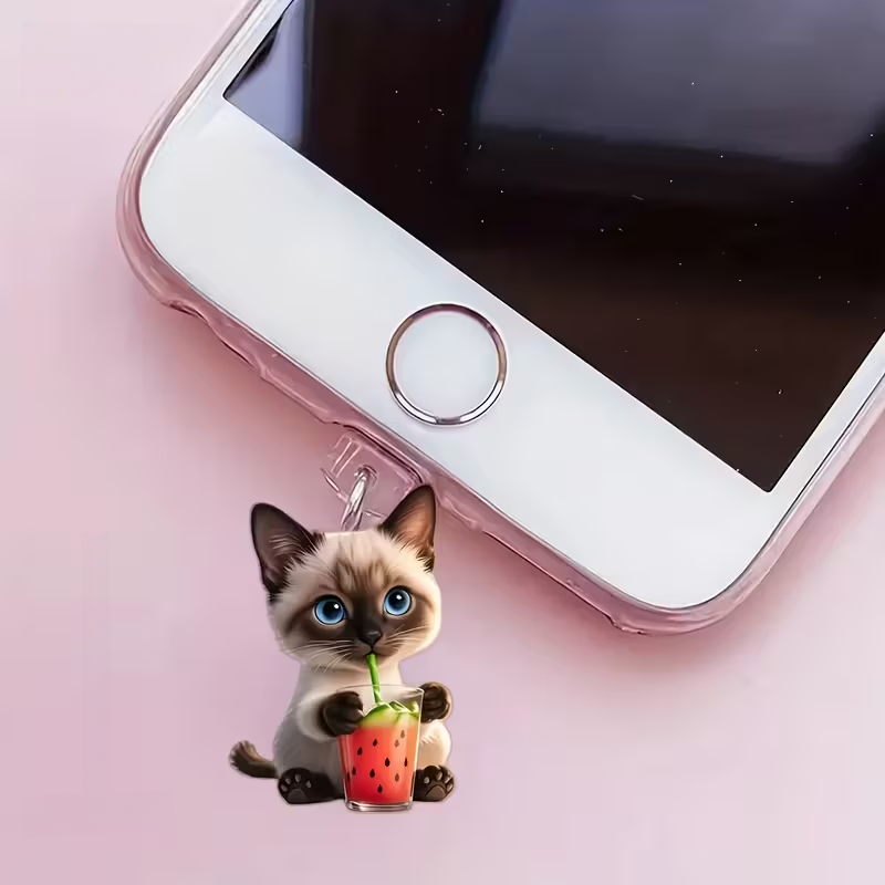 🐱🍉 Cute Kitty Phone Dust Plug Charm