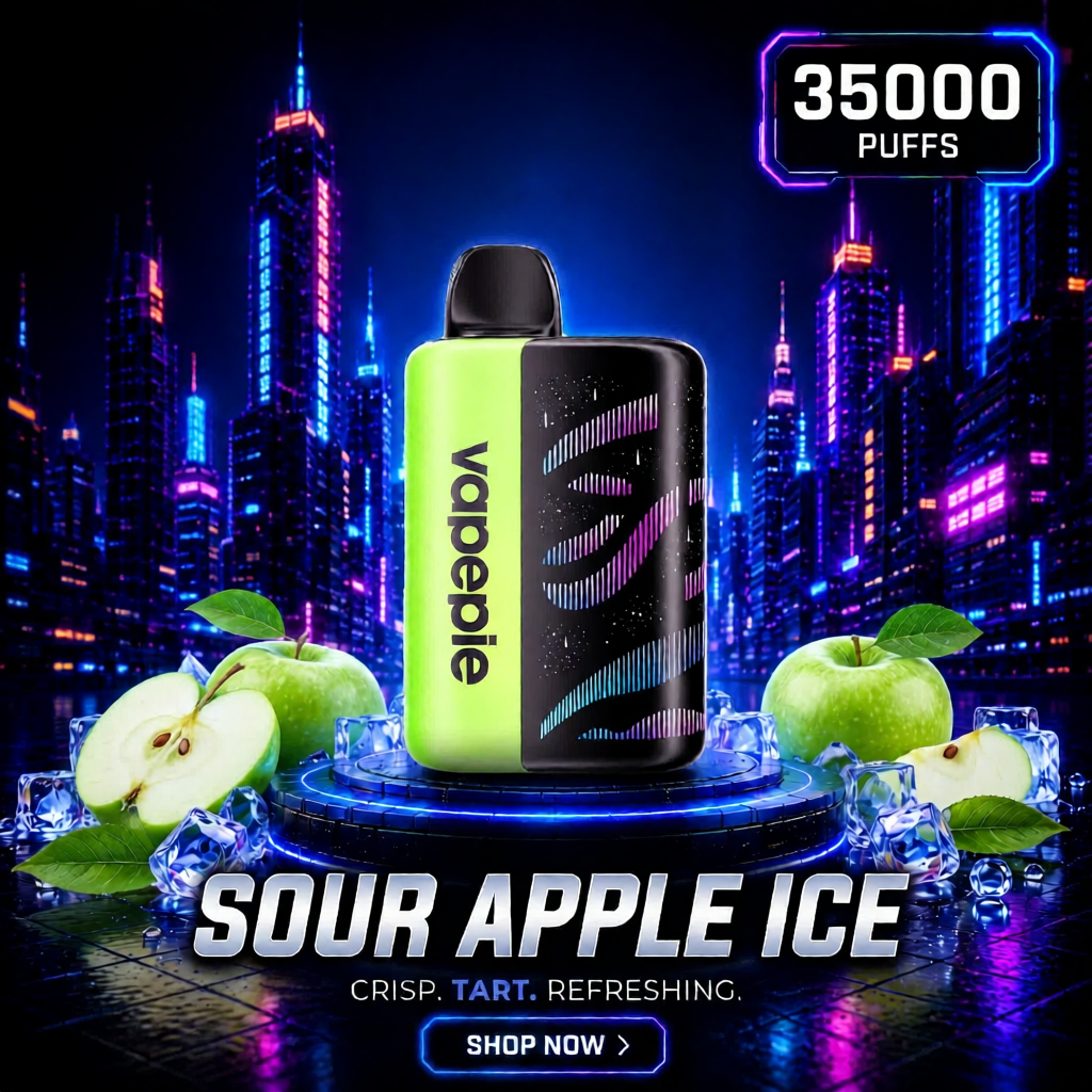 Sour Apple Ice | 35000 Puffs Rechargeable Disposable Vape