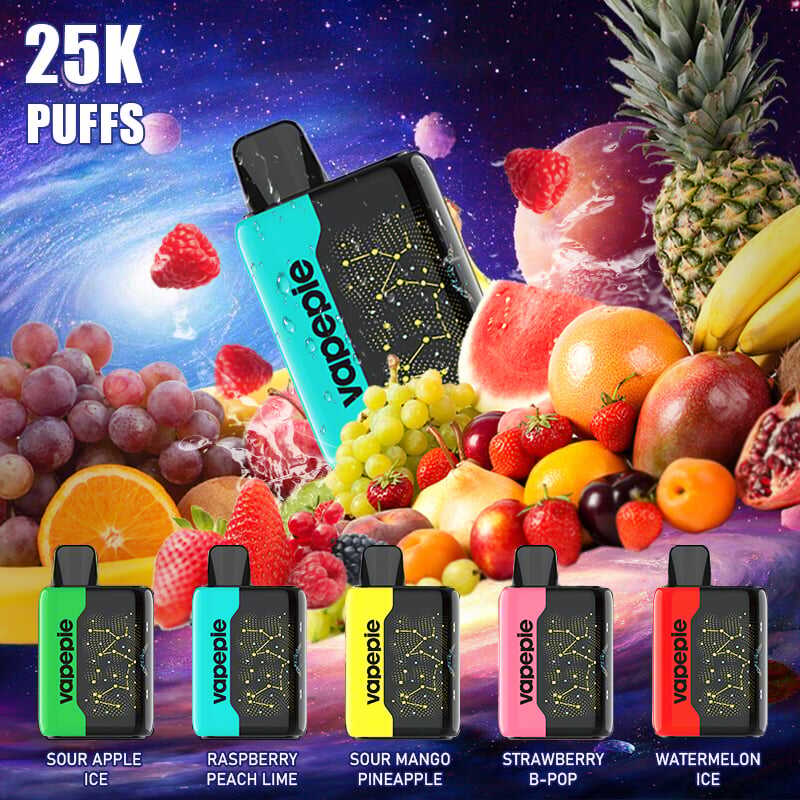 💥Akcia 1+1 ZADARMO!✨VAPEPIE 25000 Potiahnutí (slukov) - Zakrivená obrazovka hviezdnej oblohy