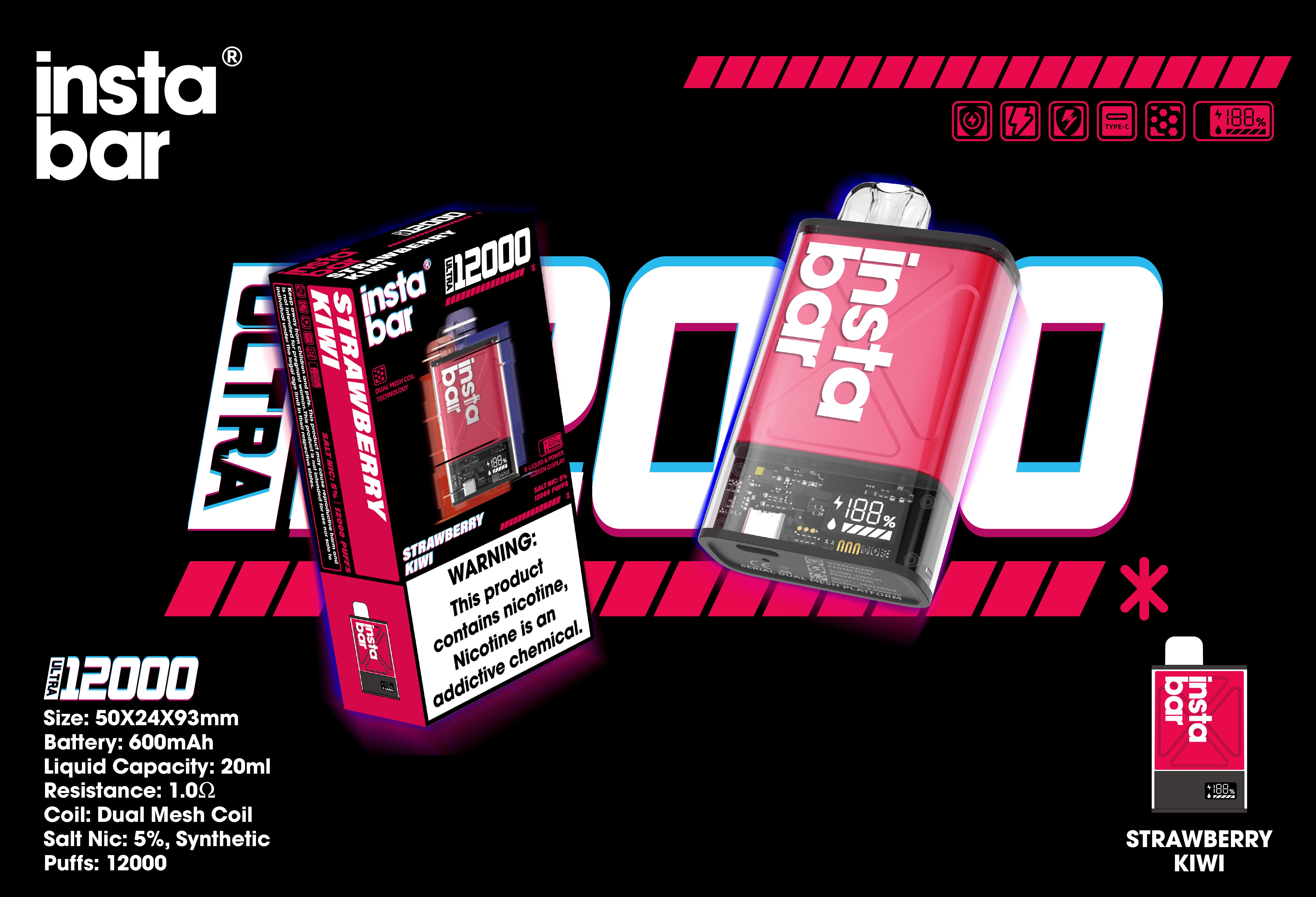 🧑‍🎄Promocja pakietu świątecznego 🎶 INSTABAR IU12000 PUFFS – Ulubiony wybór w Polsce! 🏆