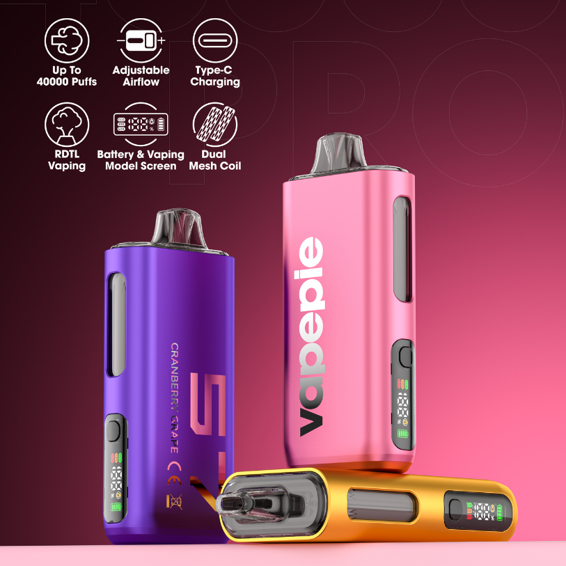 VAPEPIE PRO 40000 PUFFS – továbbfejlesztett szívóka és e-liquid, simább élményért