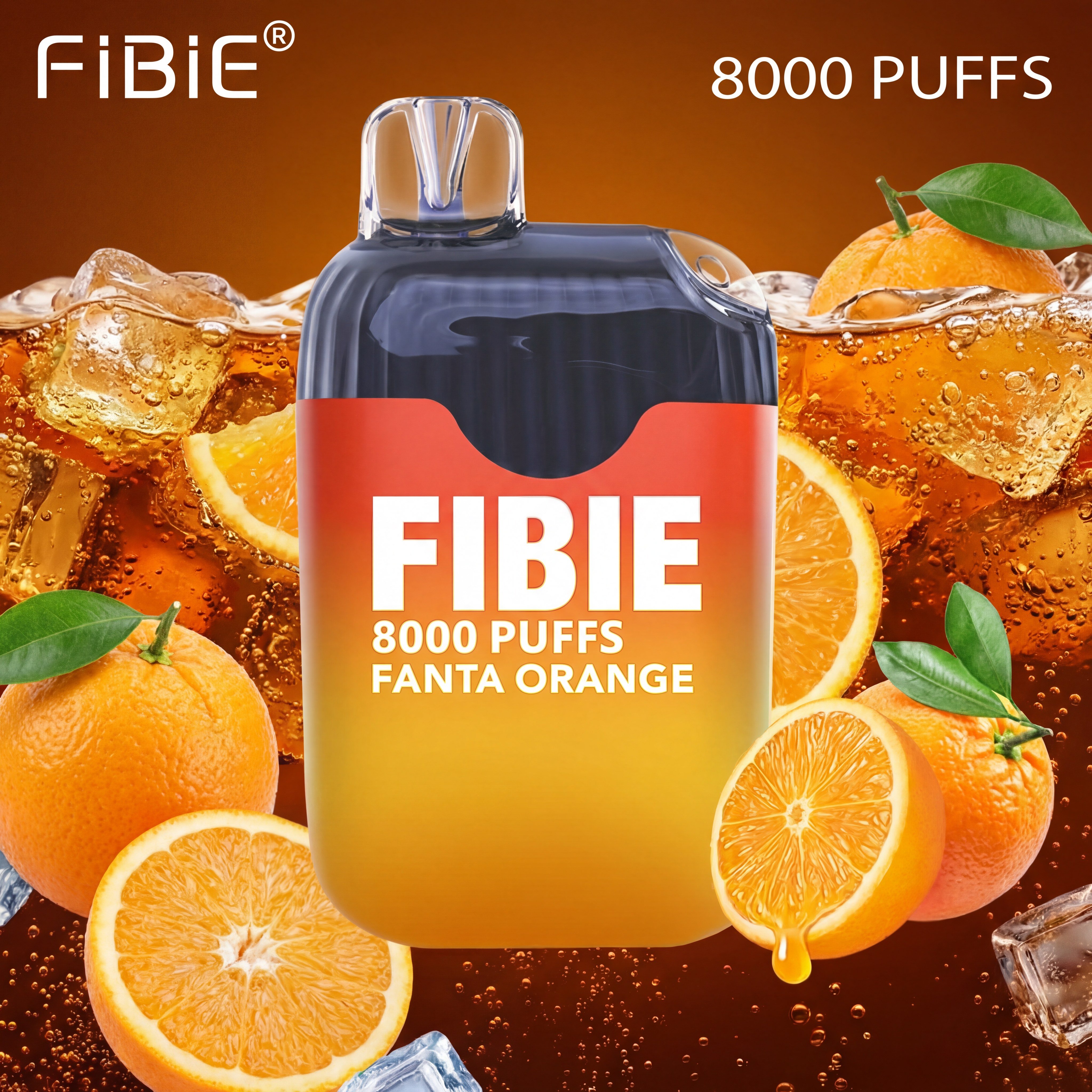 FIBIE 8000 PUFFS -Znany, pyszny smak Fanty pomarańczowej