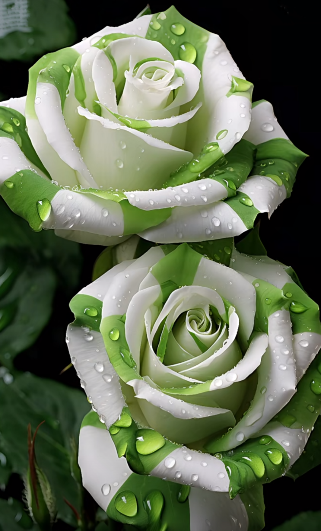 Rare White and Green Twin Rose