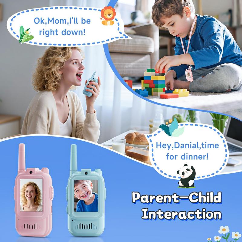 Handheld 2 Pack RechargeableVideo Intercom Kids Walkies Talkies