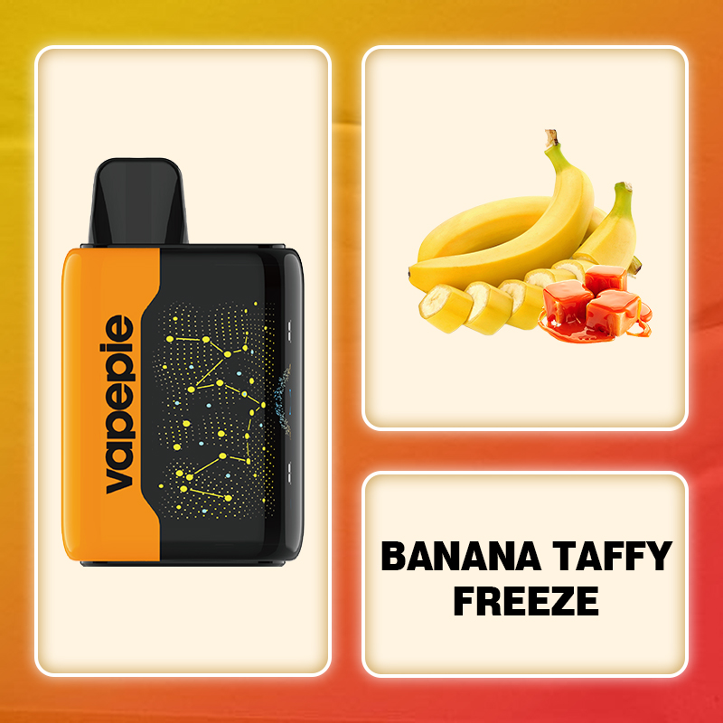 💥Akcia 1+1 ZADARMO!🔥Banán Taffy Freeze & VAPEPIE 25000 PUFFS - Star Sky Curved Screen